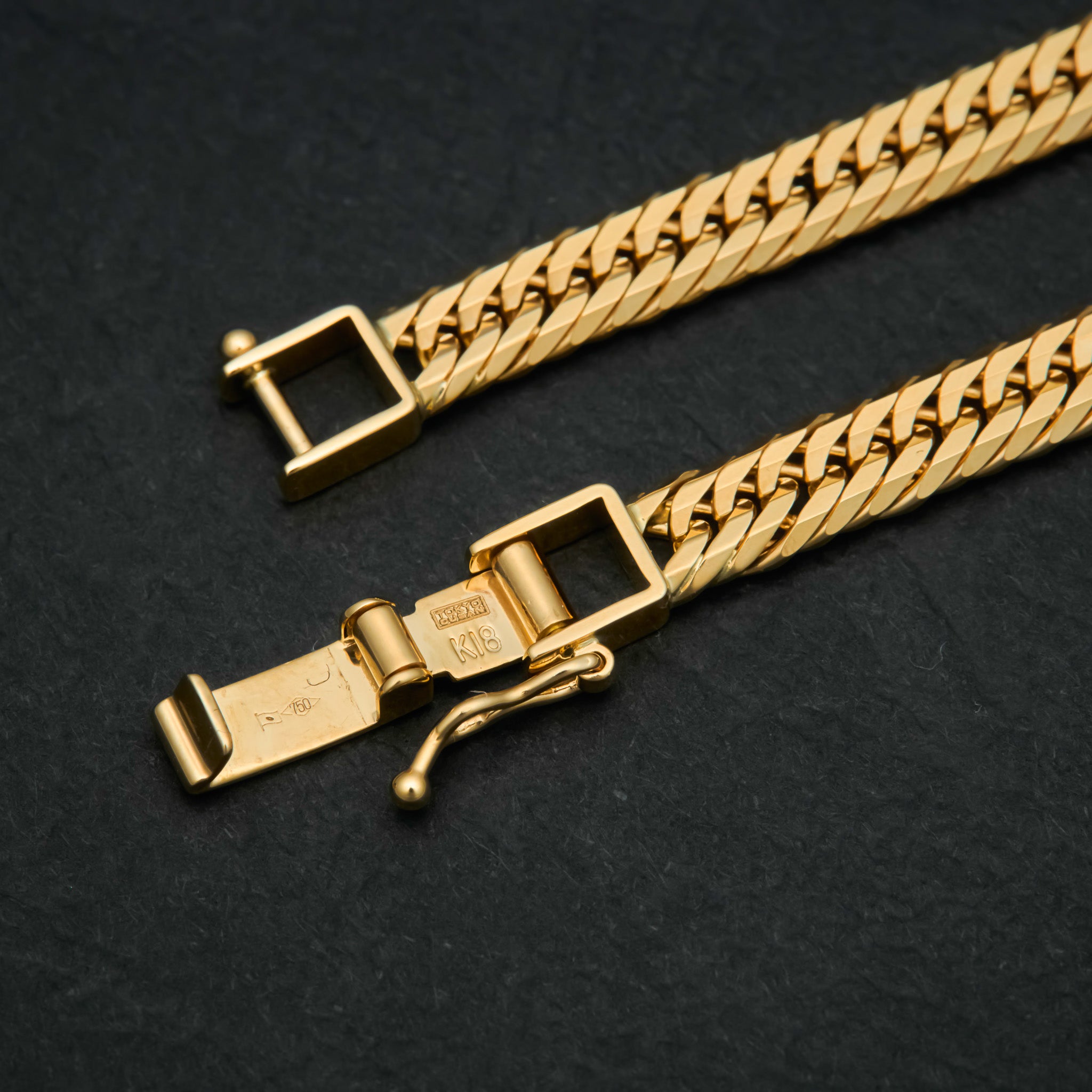 Kihei necklace / 18K yellow gold (K18 triple 12-sided cut) 50cm approx